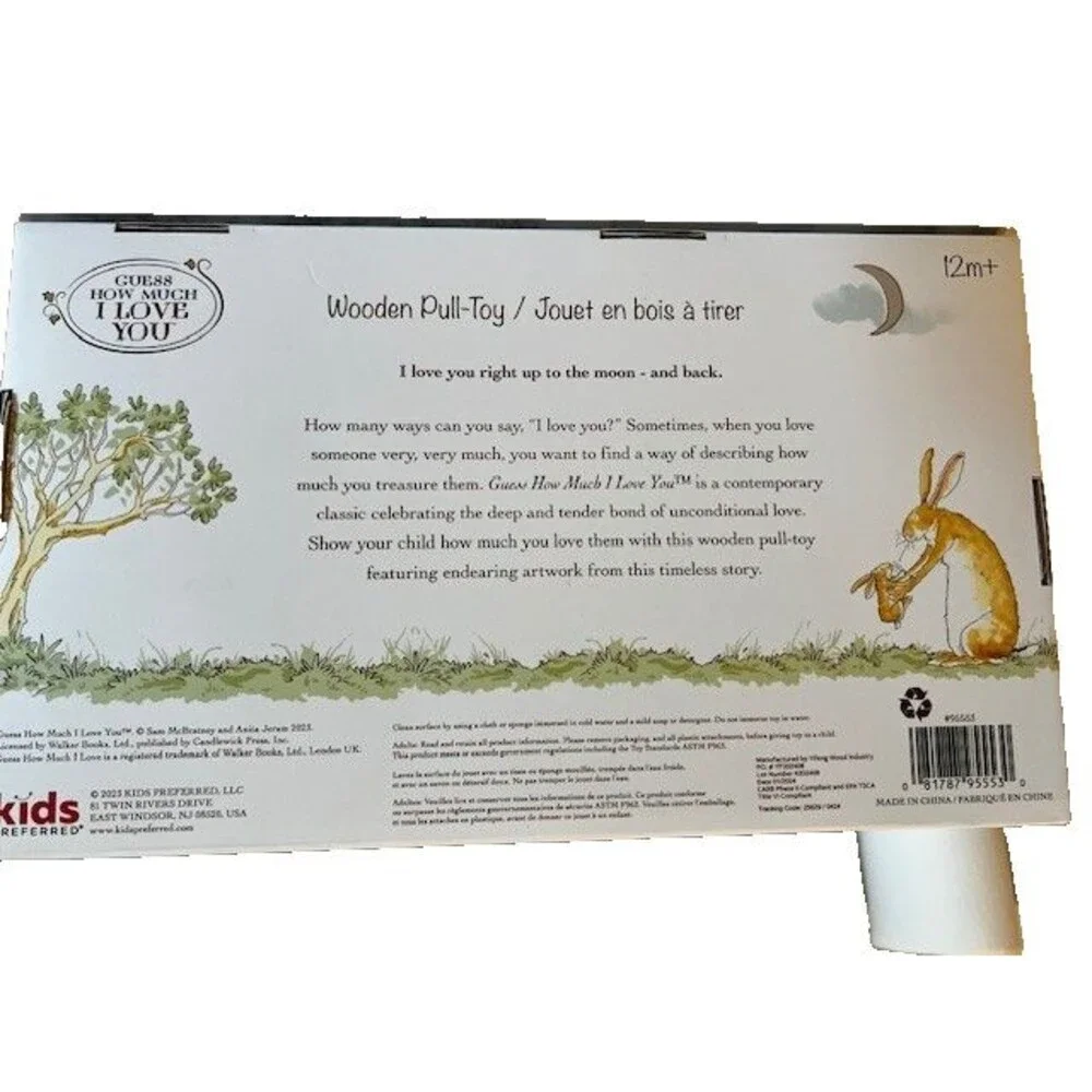 Guess How Much I Love You Wood Bunny Pull Toy Gift for Babies & Toddlers NIB
